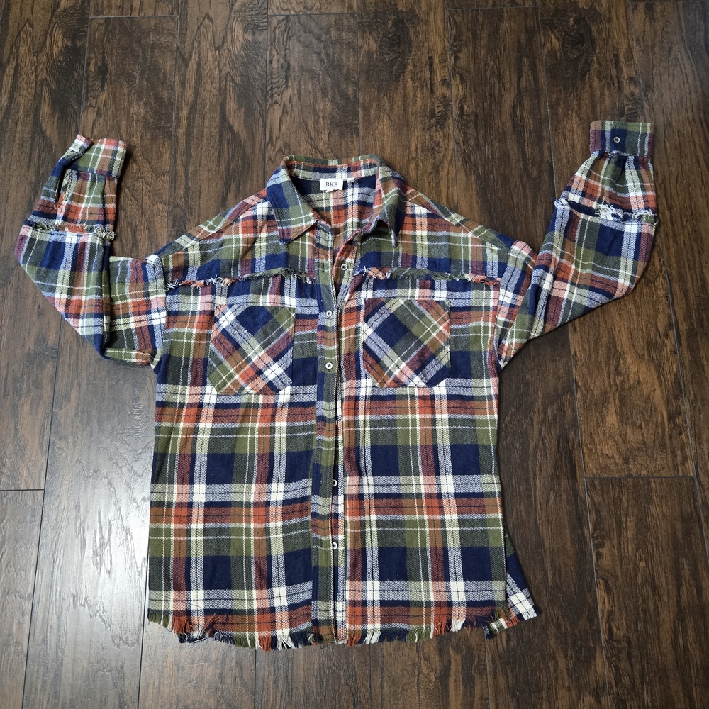 BKE Multicolor Plaid Button Down Shirt